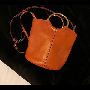 J. Crew Leather Purse with Brass Rings